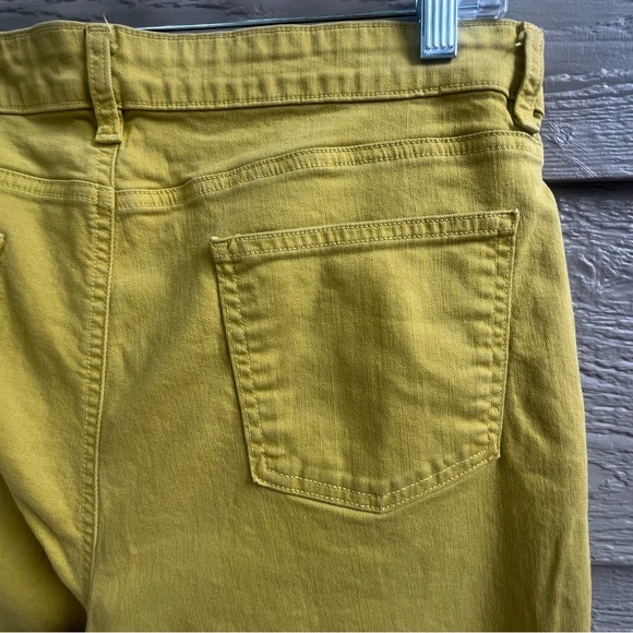 Eileen Fisher Organic Cotton Jean Parrot Mustard Yellow Women 12 Stretch 34x27.5 - Picture 7 of 10